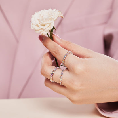 [Clover Jewels]Radiant Sparkling Round Cut Daily Ring