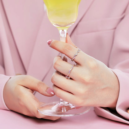 [Clover Jewels]Dainty Colorful Round Cut Party Ring