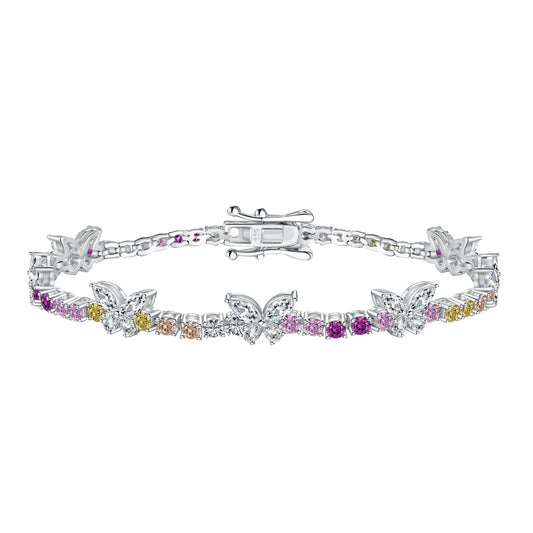 [Jesse Jewelry]Ornate Colorful Butterfly Shape Round Cut Daily Bracelet