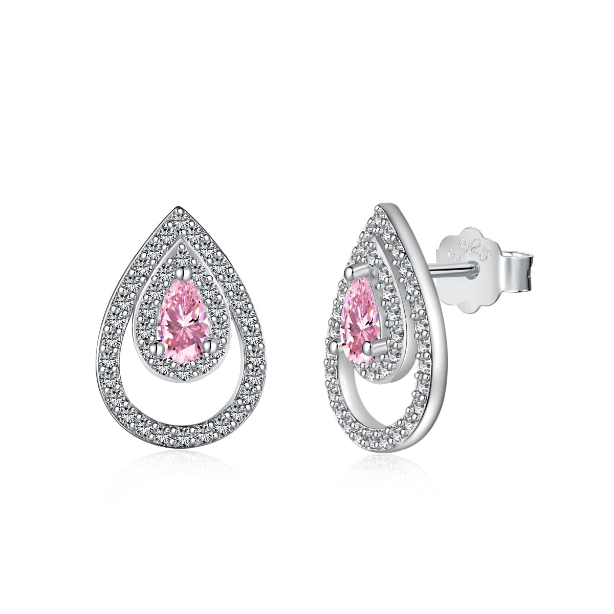 [Clover Jewels]Sparkling Delicate Water Drop Shape Daily Earrings