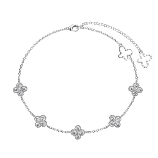 [Jesse Jewelry]Four-Leaf Clover Hollow Butterfly Bracelet