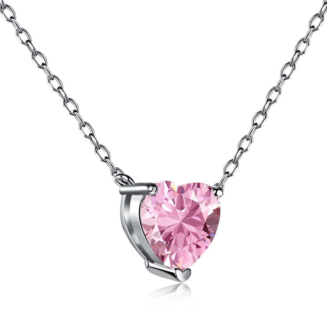 [Clover Jewels]Heart Shape Main Stone Pendant Collarbone Necklace