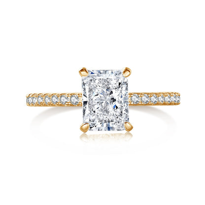 [Clover Jewels]2.0 Carat Dazzling Sparkling Radiant Cut Party Ring