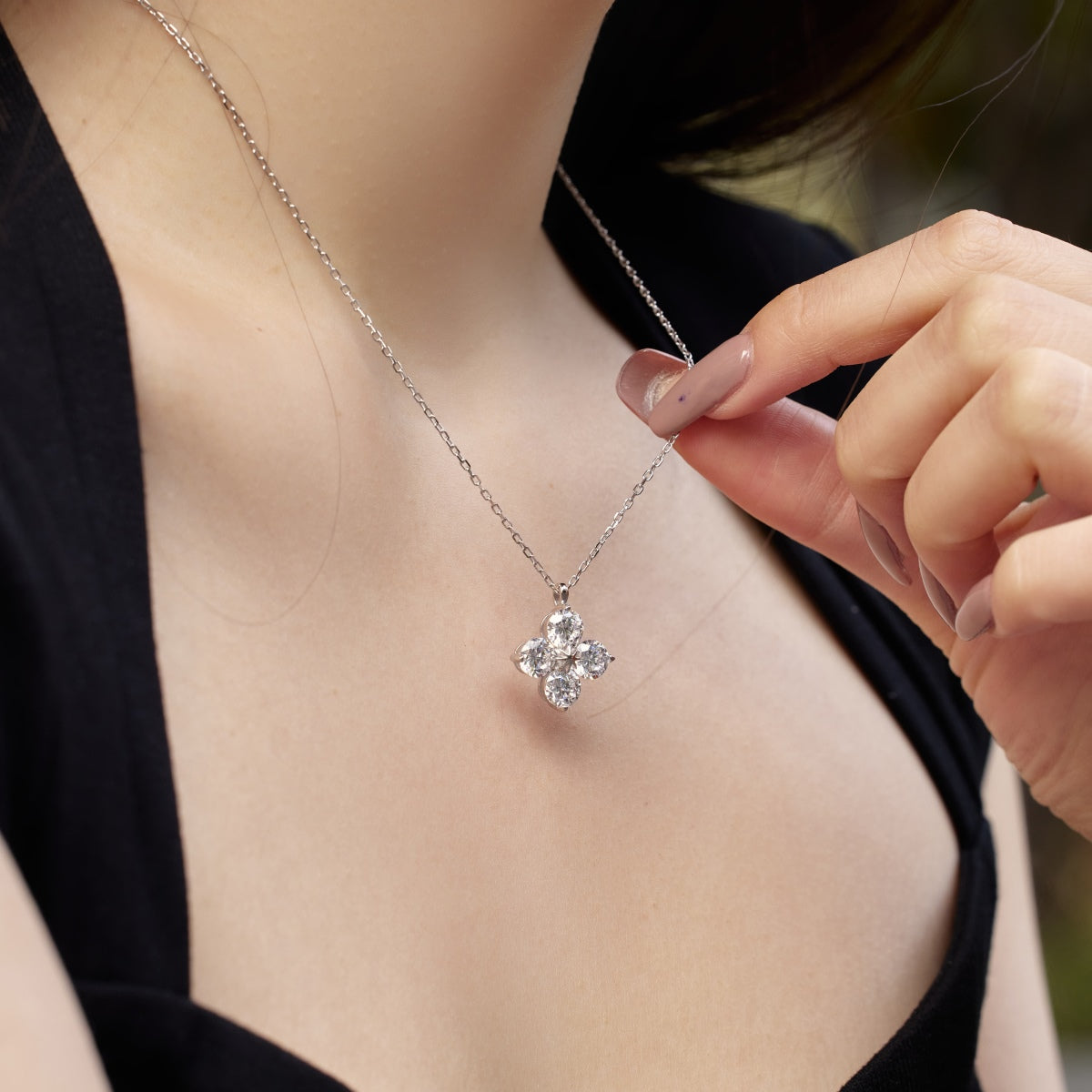 [Clover Jewels]Four-Leaf Clover And Eight-Pointed Star Necklace