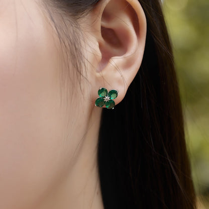 [Clover Jewels]Four-Leaf Clover Eight-Pointed Star Earrings