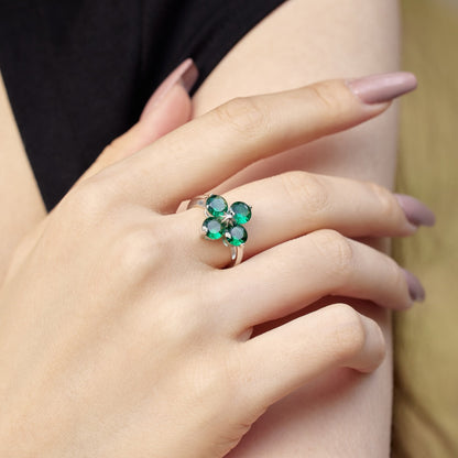 [Clover Jewels]Four-Leaf Clover Eight-Pointed Star Ring