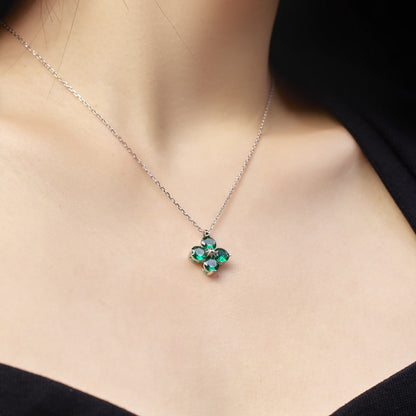 [Clover Jewels]Four-Leaf Clover And Eight-Pointed Star Necklace