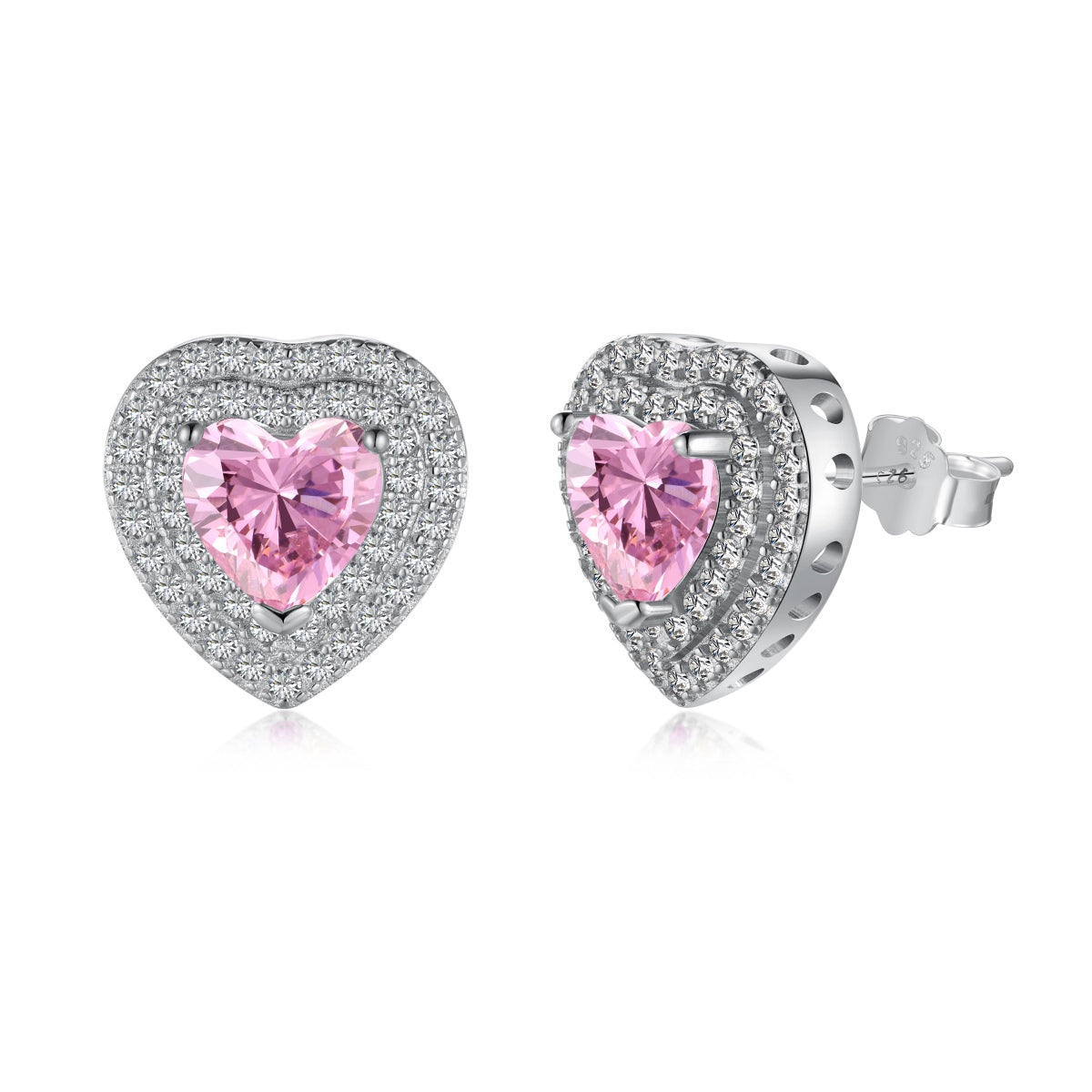 [Clover Jewels]Dazzling Heart Shape Lover Earrings