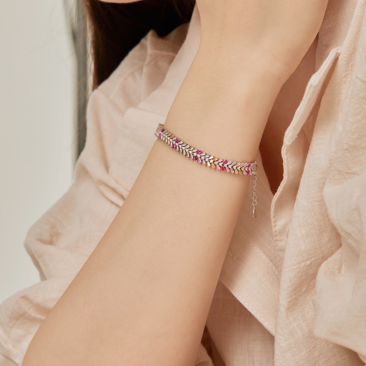 [Clover Jewels]Dainty Radiant Emerald Cut Daily Bracelet