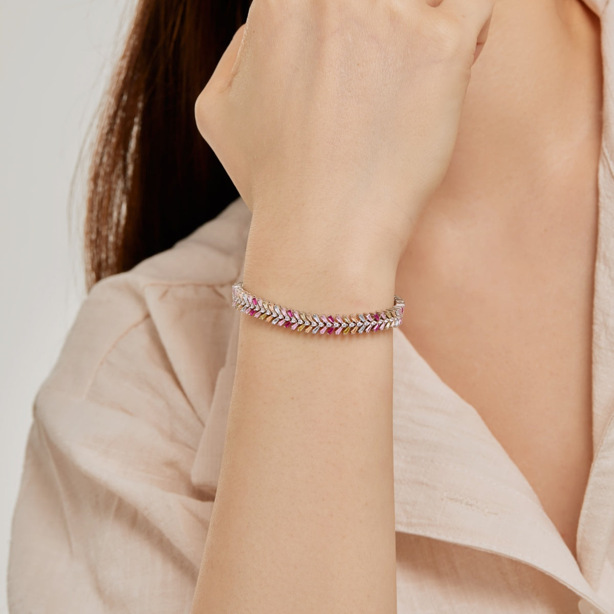 [Clover Jewels]Dainty Radiant Emerald Cut Daily Bracelet