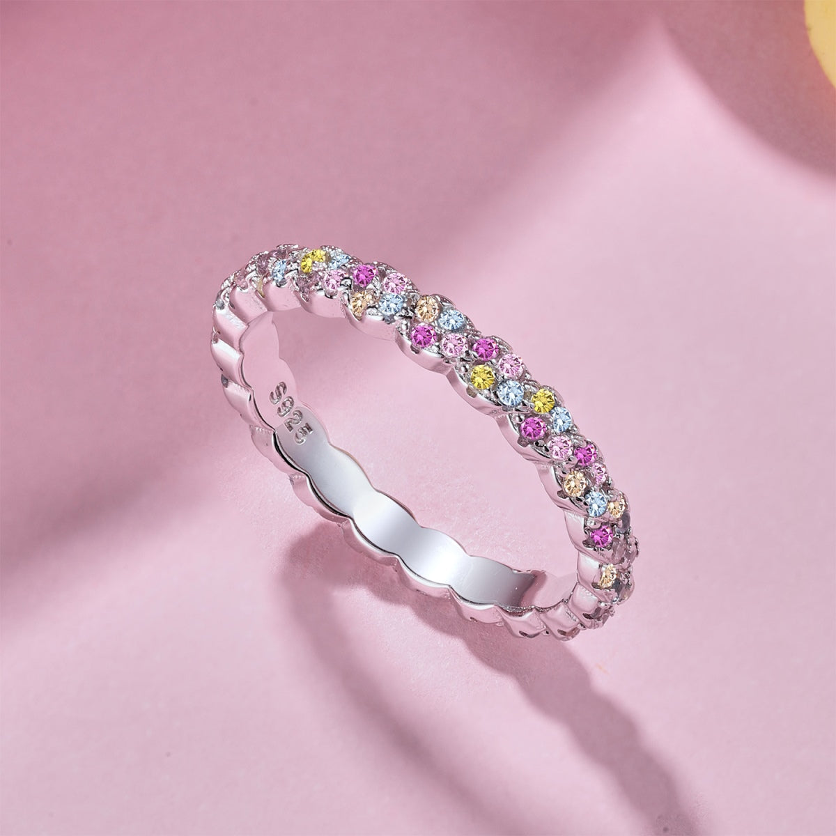 [Clover Jewels]Dainty Ebullient Round Cut Daily Ring