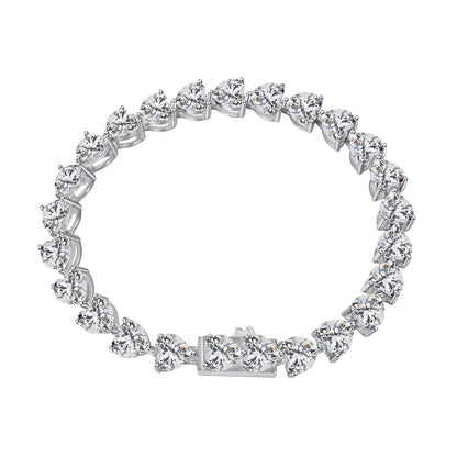 [Clover Jewels]0.75 Carat Elegant Romantic Heart Shape Lover Bracelet