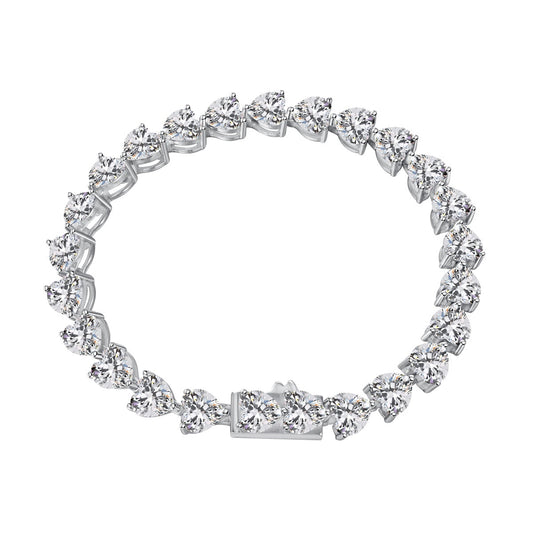 [Clover Jewels]0.75 Carat Elegant Romantic Heart Shape Lover Bracelet