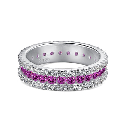 [Clover Jewels]Delicate Colorful Round Cut Daily Ring