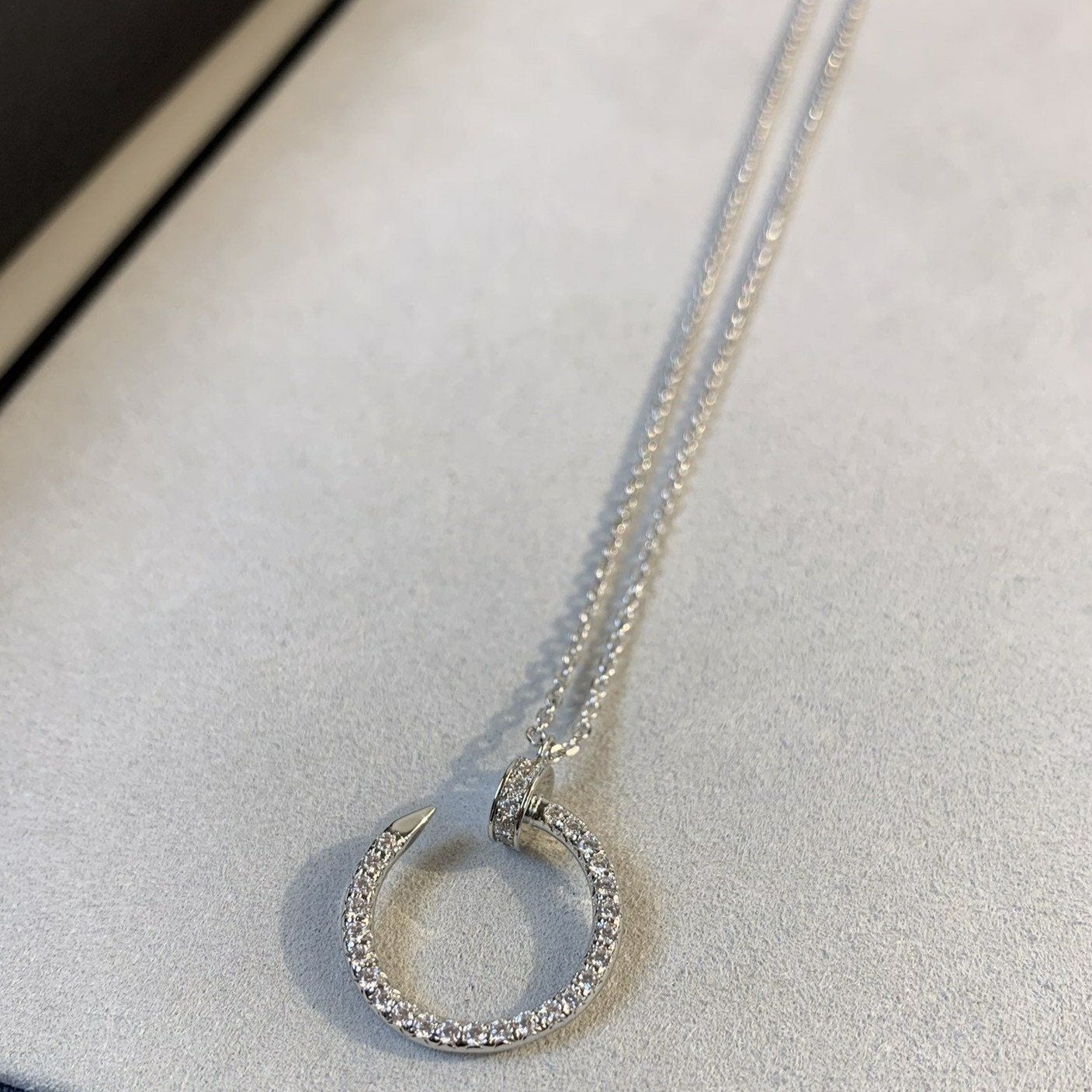 [Clover Jewels]JUSTE NECKLACE SILVER DIAMONDS