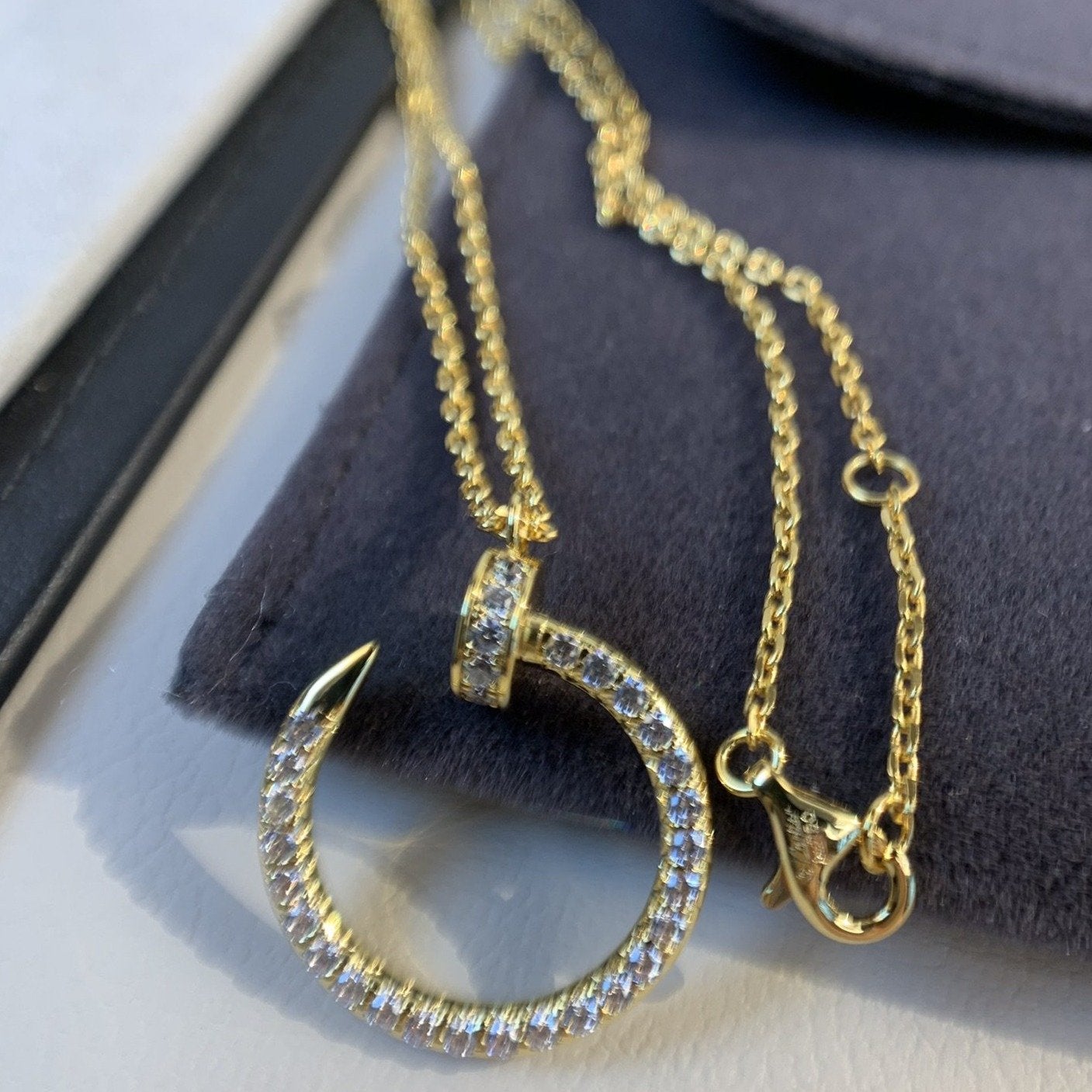 [Clover Jewels]JUSTE NECKLACE GOLD DIAMONDS