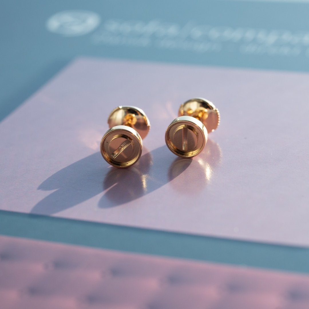 [Clover Jewels]LOVE EARRINGS PINK GOLD 10MM