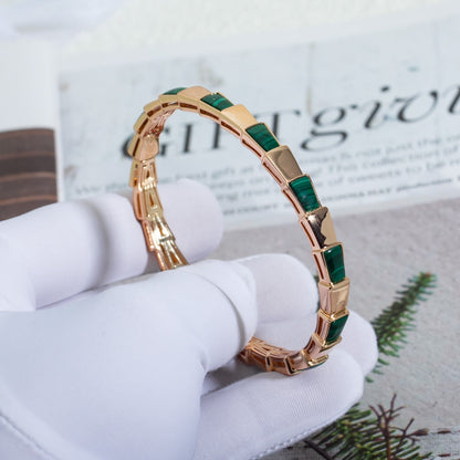 [Clover Jewels]SERPENTI BRACELET PINK GOLD MALACHITE