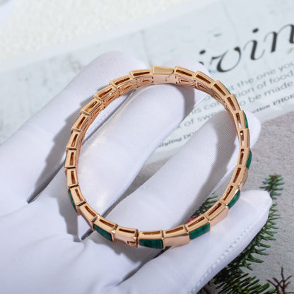 [Clover Jewels]SERPENTI BRACELET PINK GOLD MALACHITE