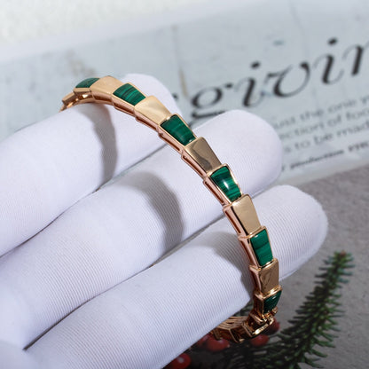 [Clover Jewels]SERPENTI BRACELET PINK GOLD MALACHITE