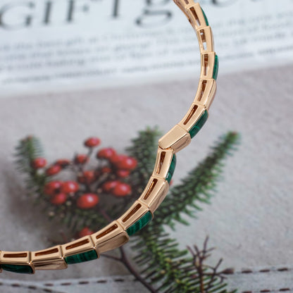 [Clover Jewels]SERPENTI BRACELET PINK GOLD MALACHITE