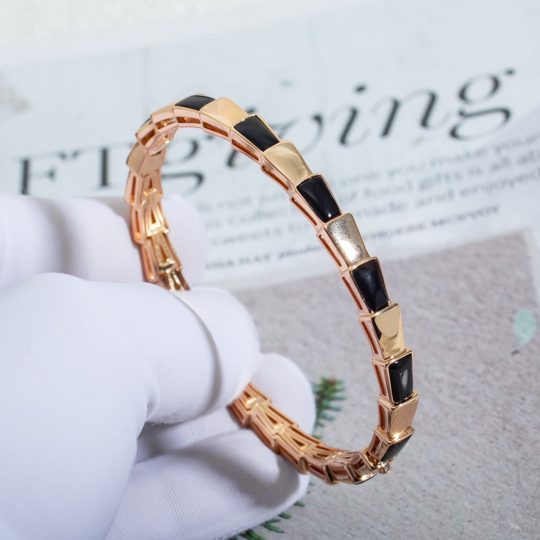 [Clover Jewels]SERPENTI BRACELET PINK GOLD ONYX