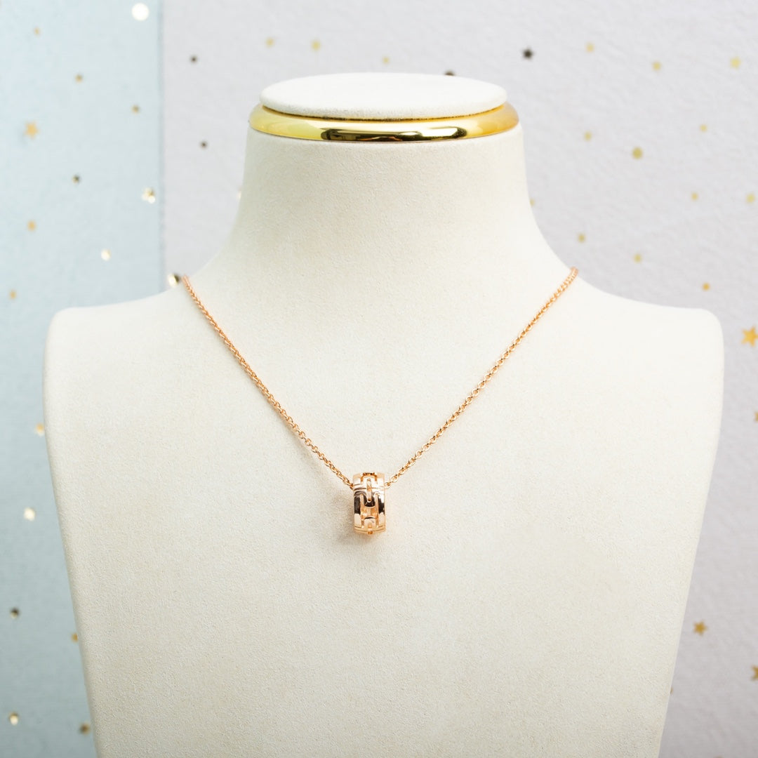 [Clover Jewels]PARENTESI NECKLACE PINK GOLD