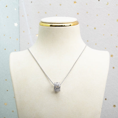 [Clover Jewels]PARENTESI NECKLACE SILVER DIAMOND