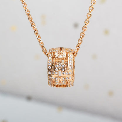 [Clover Jewels]PARENTESI NECKLACE PINK GOLD DIAMOND