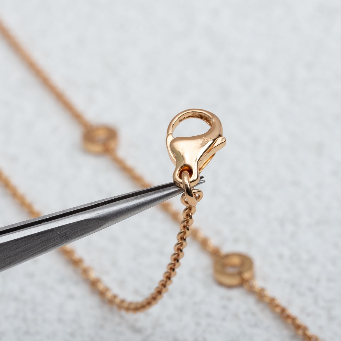 [Clover Jewels]PARENTESI NECKLACE PINK GOLD DIAMOND