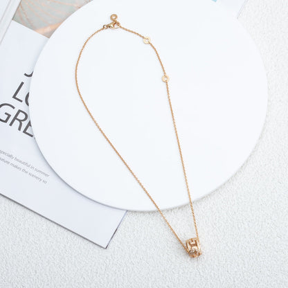 [Clover Jewels]PARENTESI NECKLACE PINK GOLD DIAMOND