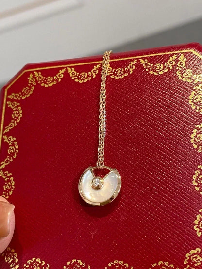 [Clover Jewels]AMULETTE ROSE GOLD MOP NECKLACE