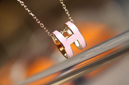 [Clover Jewels]POP H PEDANT PINK GOLD