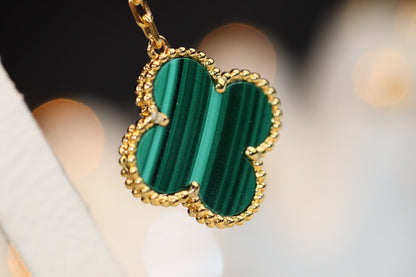 [Clover Jewels]CLOVER EARRINGS GOLD MALACHITE DIAMOND 3 MOTIF