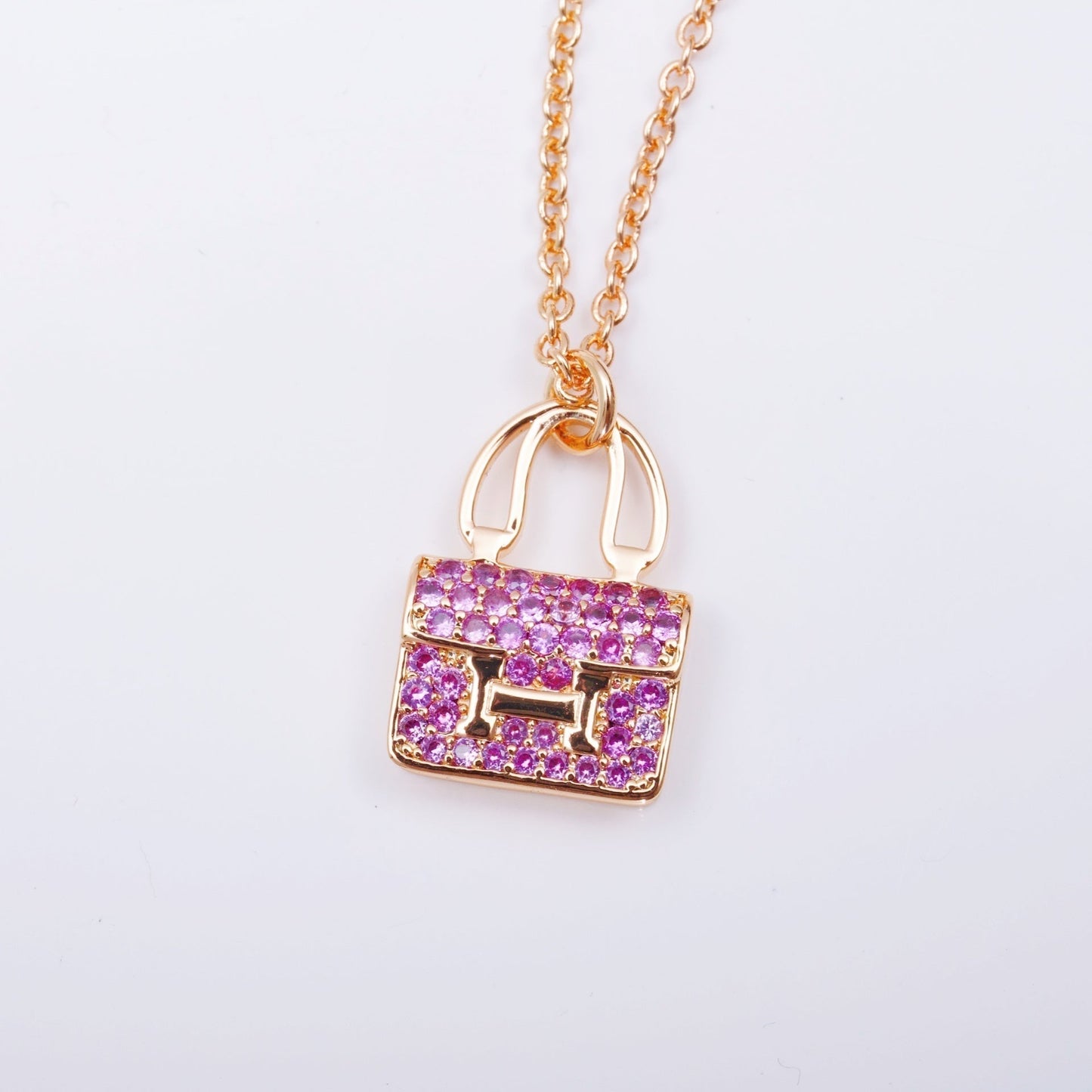 [Clover Jewels]CONSTANCE PEDANT PURPLE DIAMOND NECKLACE