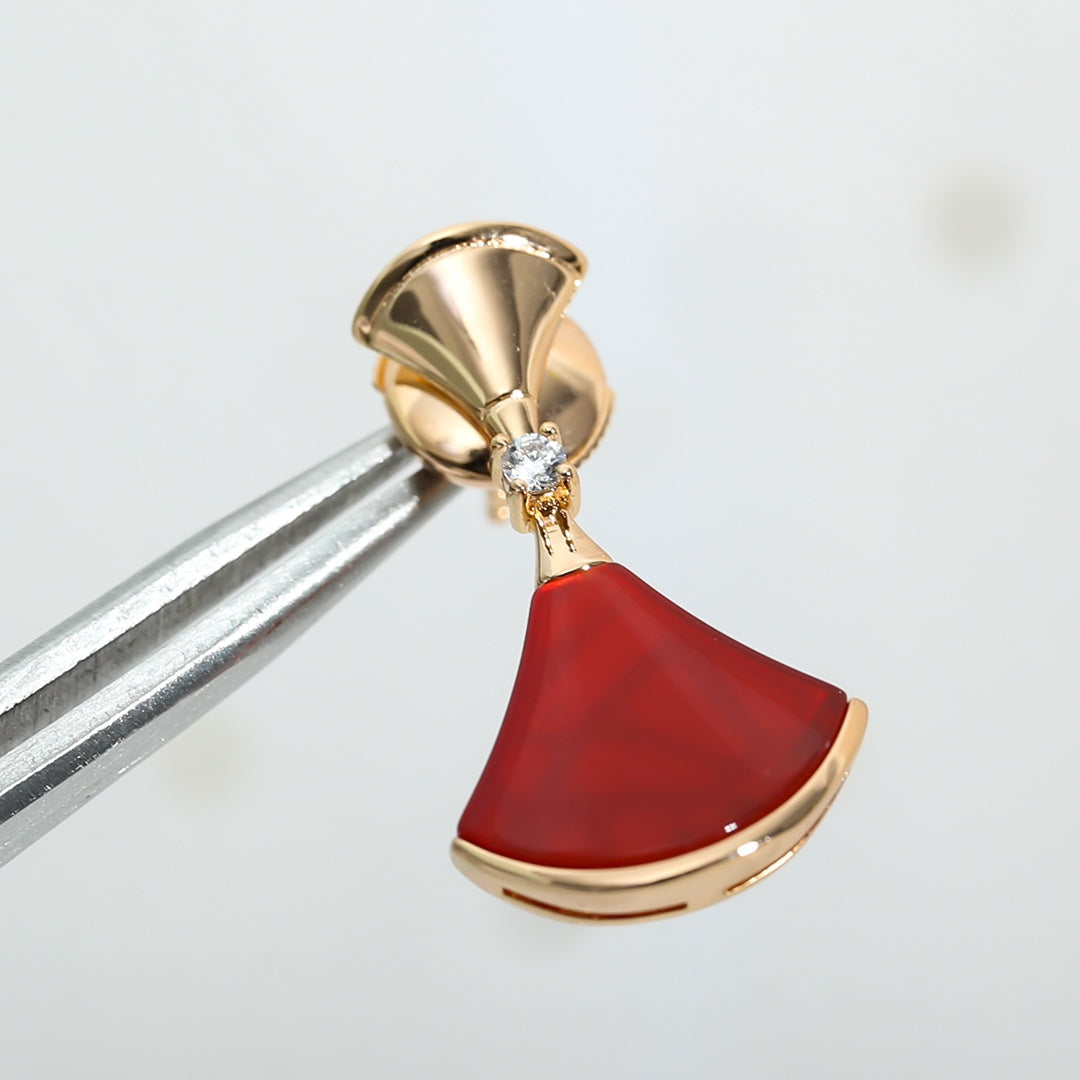 [Clover Jewels]DREAM Carnelian PINK GOLD EARRINGS