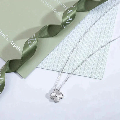 [Clover Jewels]CLOVER  15MM DIAMOND LASER NECKLACE SILVER