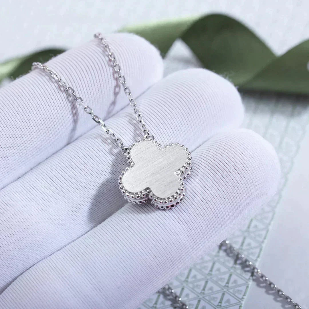 [Clover Jewels]CLOVER  15MM DIAMOND LASER NECKLACE SILVER