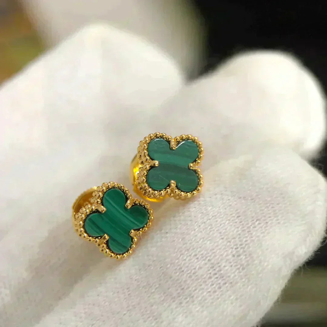 [Clover Jewels]CLOVER MINI 9.5MM MALACHITE  EARRINGS