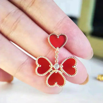 [Clover Jewels]SWEET CLOVER CARNELIAN EARRINGS