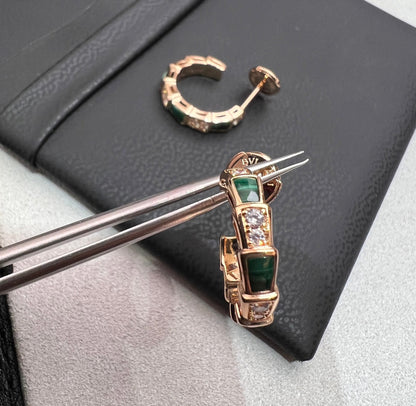 [Clover Jewels]SERPENTI MALACHITE PINK GOLD EARRINGS