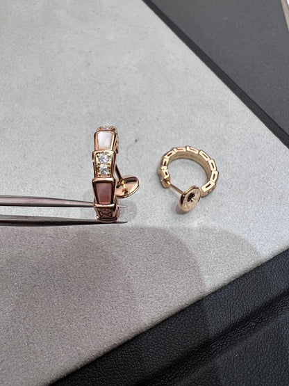 [Clover Jewels]SERPENTI MOP PINK GOLD EARRINGS