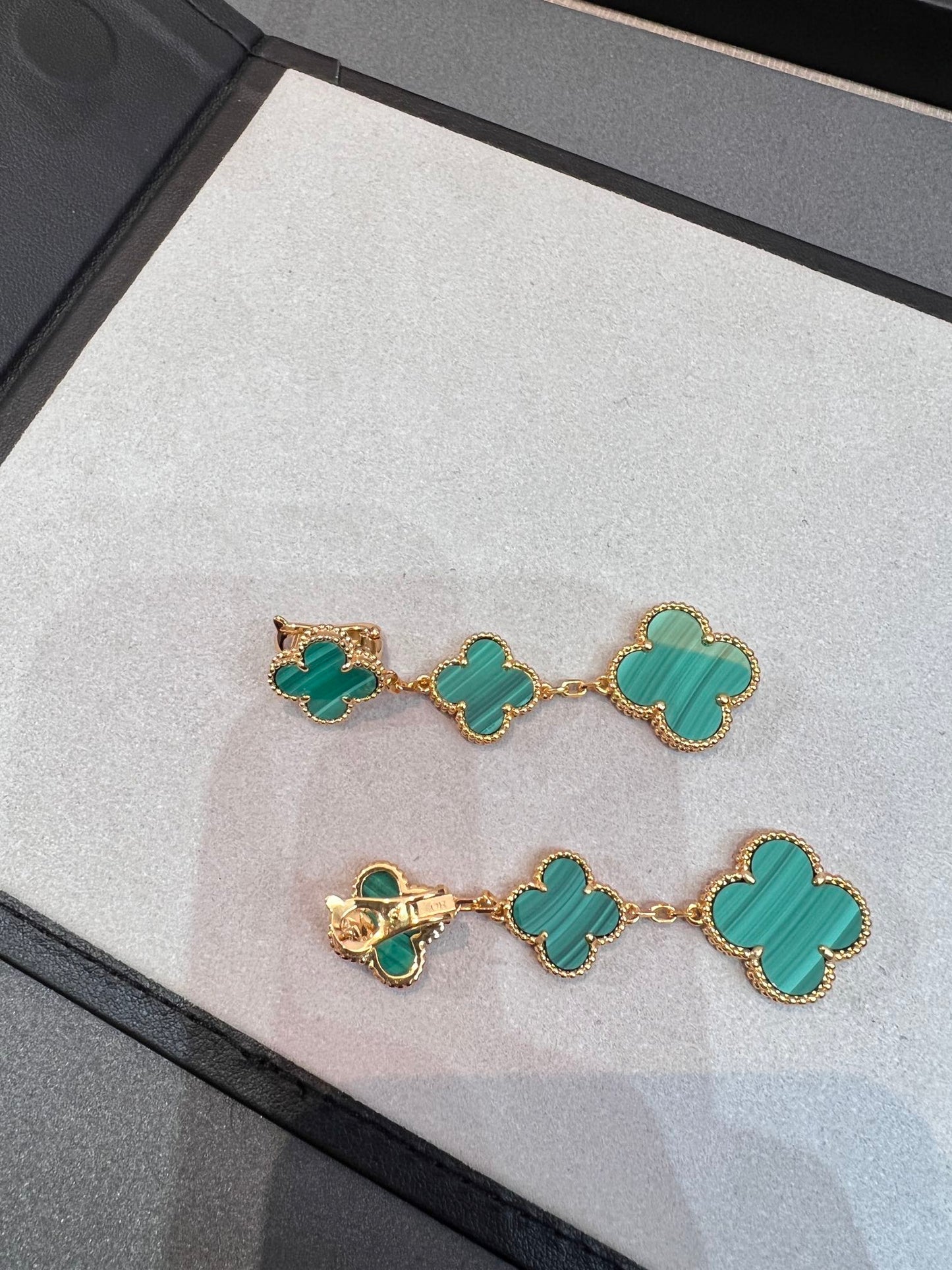 [Clover Jewels]CLOVER MALACHITE 3 MOTIFS GOLD