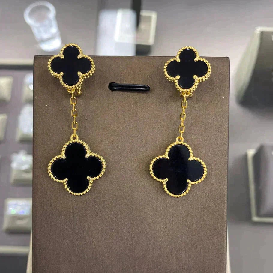 [Clover Jewels]CLOVER 2 MOTIFS  EARRINGS (MULTIPLE CHOICESC