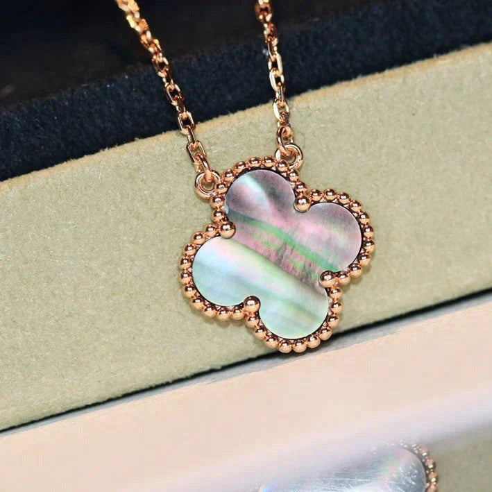 [Clover Jewels]CLOVER 15MM  GRAY MOTHER OF PEARL NECKLACE