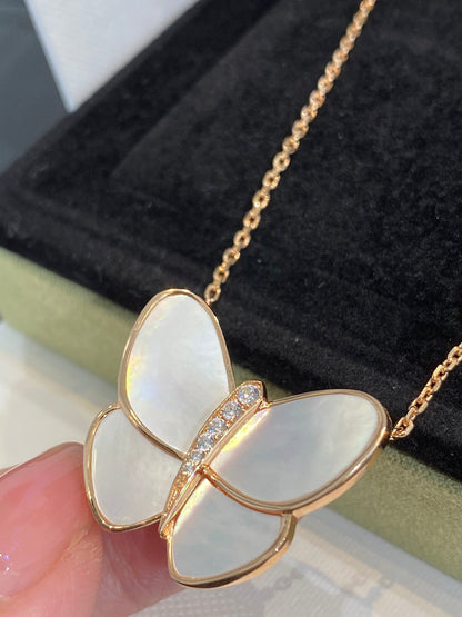 [Clover Jewels]BUTTERFLY GOLD MOP DIAMOND NECKLACE