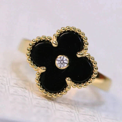 [Clover Jewels]CLOVER ONYX RING GOLD DIAMOND