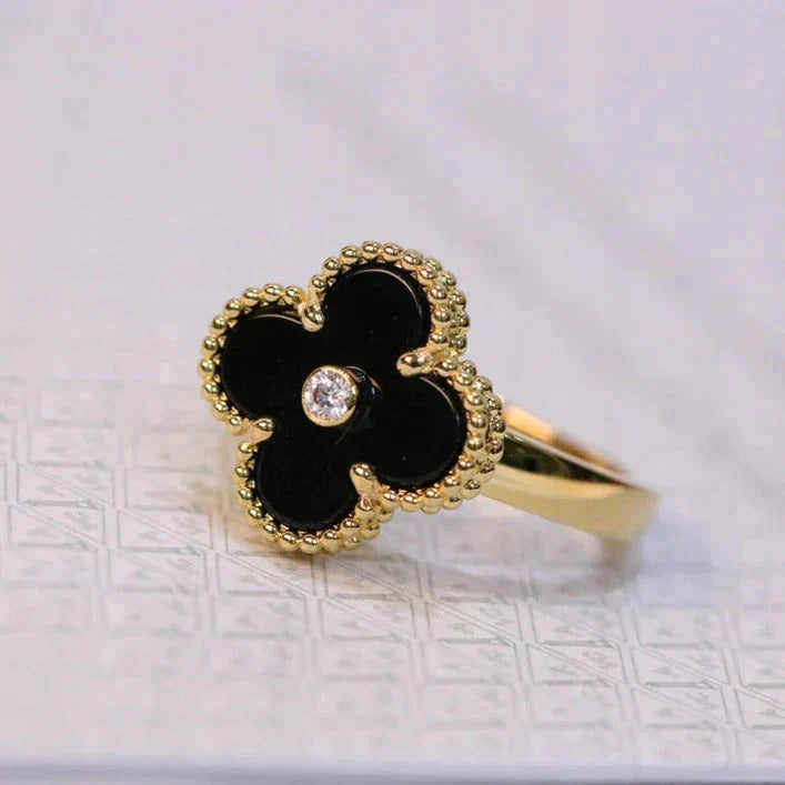 [Clover Jewels]CLOVER ONYX RING GOLD DIAMOND