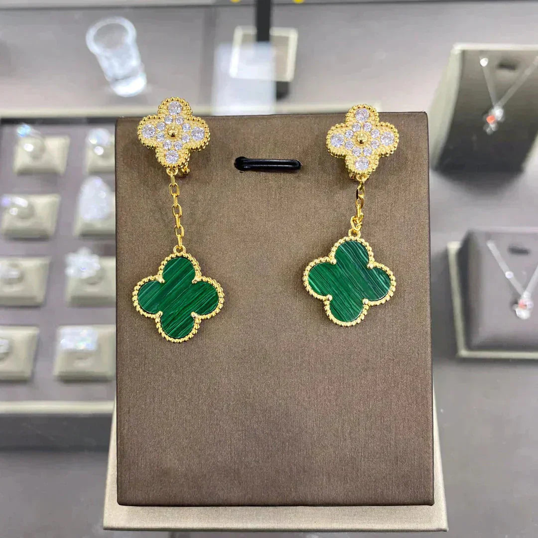 [Clover Jewels]CLOVER  2 MOTIFS  DIAMOND  EARRINGS (MULTIPLE CHOICESç´