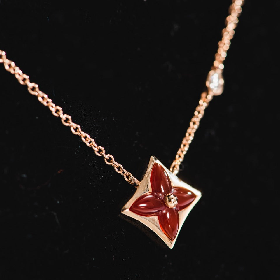 [Clover Jewels]STAR NECKLACE PINK GOLD 1 DIAMOND